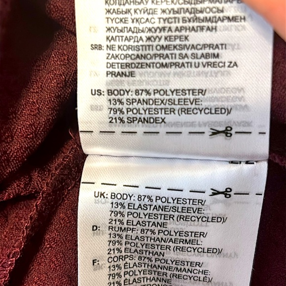 adidas x Ivy Park Asymmetrical Dress Maroon Size Small NWT Discontinued Rare - Picture 13 of 13